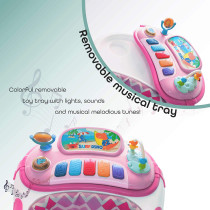 Moon PACE Height adjustable Baby/Child Walker with music and toys Play tray-(from 6 months to 18 months)-Pink