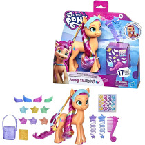 My Little Pony: A New Generation Rainbow Reveal Sunny Starscout - 15 cm Orange Pony Toy With Rainbow Braid, 17 Accessories