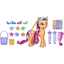 My Little Pony: A New Generation Rainbow Reveal Sunny Starscout - 15 cm Orange Pony Toy With Rainbow Braid, 17 Accessories