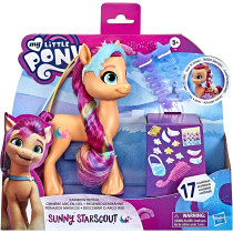 My Little Pony: A New Generation Rainbow Reveal Sunny Starscout - 15 cm Orange Pony Toy With Rainbow Braid, 17 Accessories