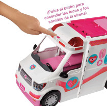 Barbie Care Clinic Vehicle Playset, Ambulance With RollingWheels Transforms Into A Hospital Playset With Lights And Sounds, 20+ Accessories, For 3 To 7 Year Olds Frm19
