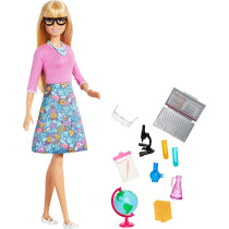 Barbie Teacher Doll - Blonde, with 10 Teaching Accessories, GJC23