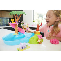 Barbie and Chelsea The Lost Birthday Splashtastic Pool Surprise Playset with Chelsea Doll (6-in), 3 Baby Animals, Slide, Zipline & Accessories, Gift for 3 to 7 Year Olds GTM85