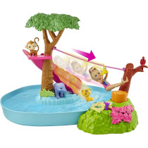 Barbie and Chelsea The Lost Birthday Splashtastic Pool Surprise Playset with Chelsea Doll (6-in), 3 Baby Animals, Slide, Zipline & Accessories, Gift for 3 to 7 Year Olds GTM85