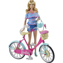 Barbie Bicycle with Basket of Flowers DVX55
