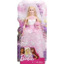 Barbie Bride Doll in White and Pink Dress with Veil and Bouquet CFF37