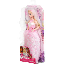 Barbie Bride Doll in White and Pink Dress with Veil and Bouquet CFF37