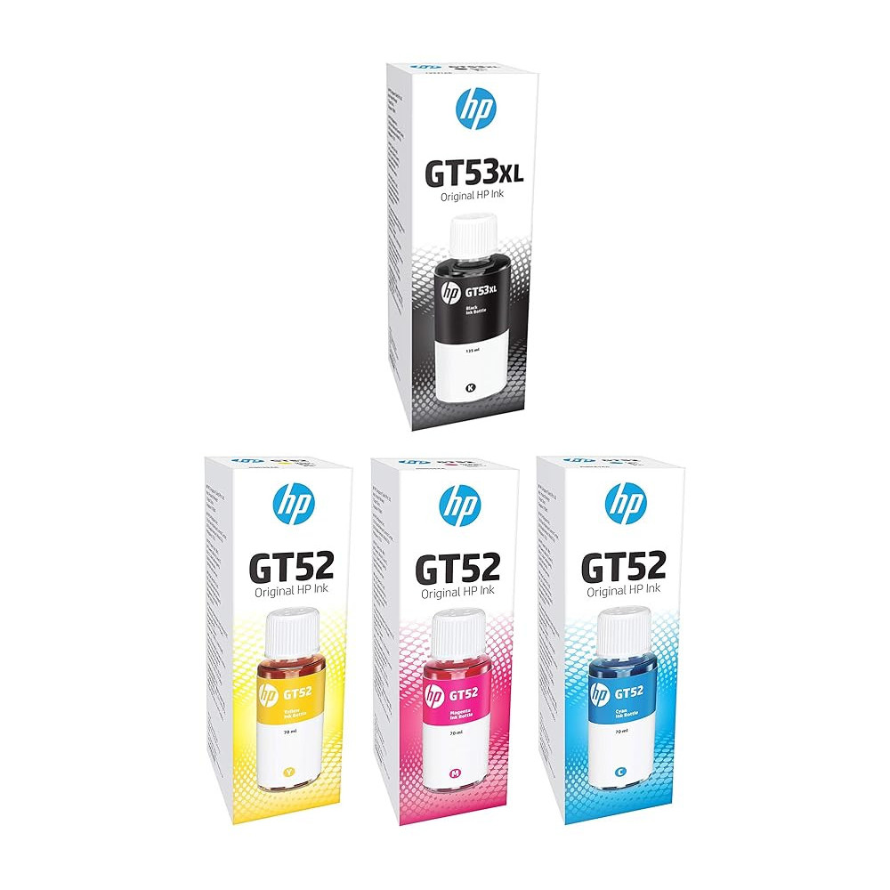 HP InkJet 4 Color Set Genuine Official Original Ink Bottle, Multicolour
