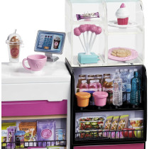 Barbie Coffee Shop with 12-in/30.40-cm Blonde Curvy Doll and 20+ Realistic Play Pieces, For Ages 3 Years Old & Up GMW03