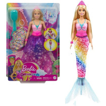Barbie Dreamtopia 2-In-1 Princess To Mermaid Fashion Transformation Doll (Blonde, 11.5-In) With Accessories, For 3 To 7 Year Olds Gtf92