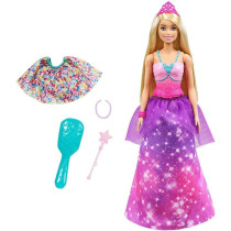 Barbie Dreamtopia 2-In-1 Princess To Mermaid Fashion Transformation Doll (Blonde, 11.5-In) With Accessories, For 3 To 7 Year Olds Gtf92