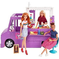 Barbie Fresh 'N' Fun Food Truck Opens To CookingAreas With 30+ Realistic Play Piece, For Ages 3 Years Old & Up gmw07