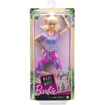 Barbie Made to Move Doll with 22 Flexible Joints & Long Blonde Ponytail Wearing Athleisure-wear for Kids 3 to 7 Years Old GXF04