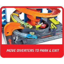 Hot Wheels City Mega Garage Playset with Corkscrew Elevator & Storage for 60+ Cars, Includes 1 1:64 Scale Vehicle, 4 Years Old & Up GTT95, Multi colour