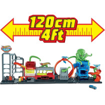 Hot Wheels City Ultimate Octo Car Wash Playset with Water Tanks & 1 Color Reveal Car that Transforms with Water, Gift for Kids 4 Years Old & Up GTT96, Multi colour