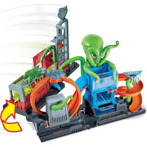 Hot Wheels City Ultimate Octo Car Wash Playset with Water Tanks & 1 Color Reveal Car that Transforms with Water, Gift for Kids 4 Years Old & Up GTT96, Multi colour
