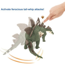 Jurassic World Camp Cretaceous Mega Destroyers Stegosaurus Dinosaur Action Figure, Toy Gift with Movable Joints, Attack and Breakout Feature