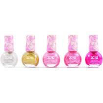 3C4G Three Cheers for Girls Pink & Gold Hexagon nail polish Pack of 5