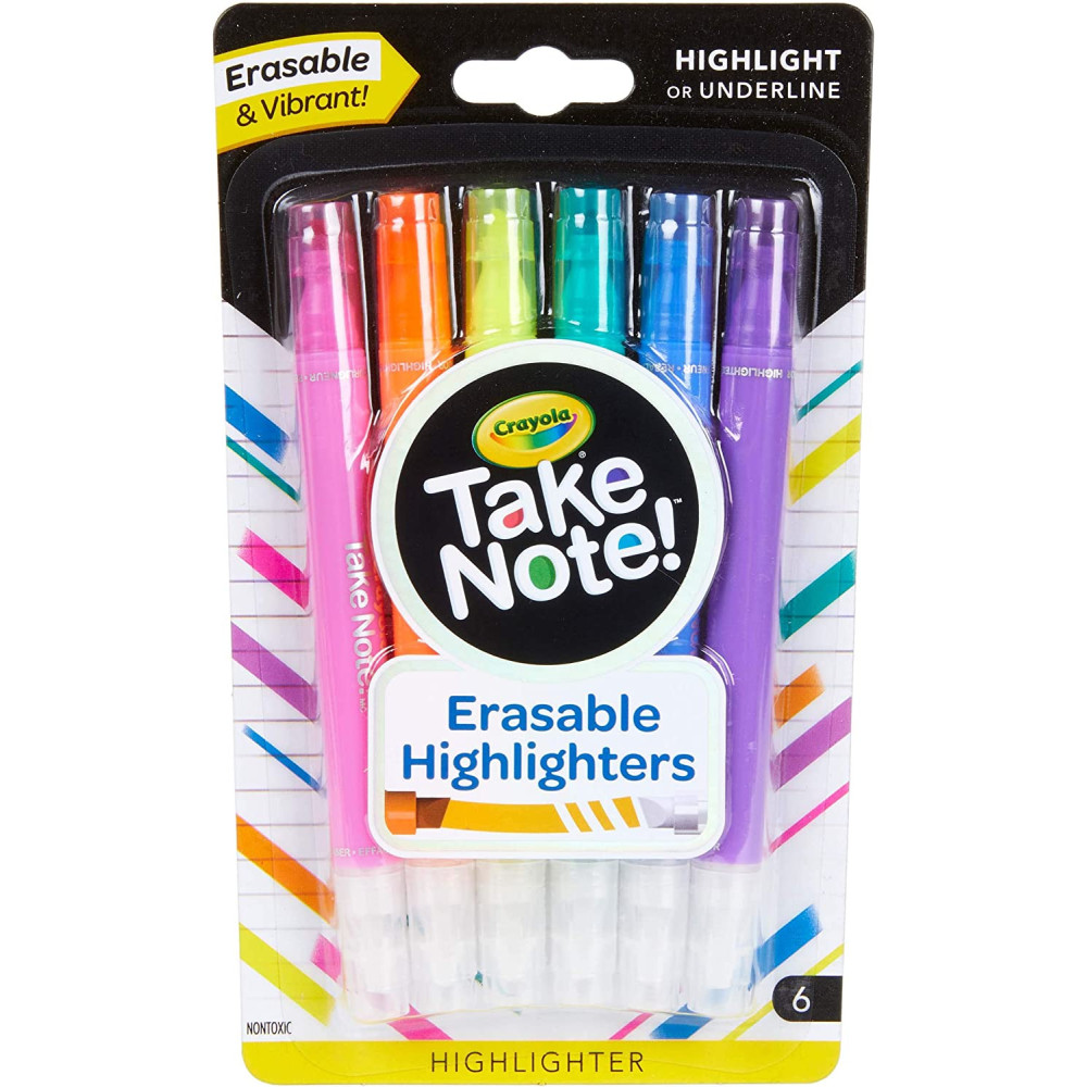 6 Ct. Take Note! Erasable Highlighters