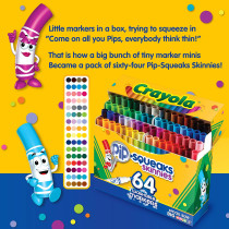 64 Ct. Washable Pip-Squeaks Skinnies Markers