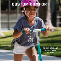 Mongoose Trace Youth Kick Scooter Folding and Non-Folding Design, Regular, Lighted, and Air Filled Wheels, Multiple Colors Teal