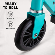 Mongoose Trace Youth Kick Scooter Folding and Non-Folding Design, Regular, Lighted, and Air Filled Wheels, Multiple Colors Teal