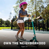 Mongoose Trace Youth Kick Scooter Folding and Non-Folding Design, Regular, Lighted, and Air Filled Wheels, Multiple Colors Teal
