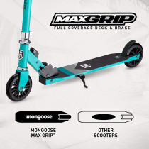Mongoose Trace Youth Kick Scooter Folding and Non-Folding Design, Regular, Lighted, and Air Filled Wheels, Multiple Colors Teal