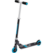 Mongoose Trace Youth Kick Scooter Folding and Non-Folding Design, Regular, Lighted, and Air Filled Wheels, Multiple Colors Black/Blue