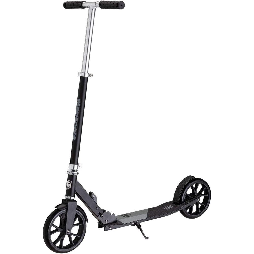 Mongoose Trace Youth Kick Scooter Folding and Non-Folding Design, Regular, Lighted, and Air Filled Wheels, Multiple Colors Black/Grey