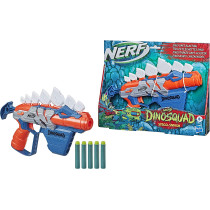 Nerf Dinosquad Stegosmash Dart Blaster, 4 Dart Storage, Pull Back Priming Handle, 5 Official Nerf Darts, Dinosaur Design, Stegosaurus Spikes, Multicolour, 5010993800186