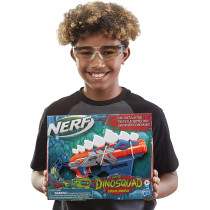 Nerf Dinosquad Stegosmash Dart Blaster, 4 Dart Storage, Pull Back Priming Handle, 5 Official Nerf Darts, Dinosaur Design, Stegosaurus Spikes, Multicolour, 5010993800186
