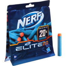 Nerf Elite 2.0 20 Dart Refill Pack 20 Official Nerf Foam Darts For Nerf Elite 2.0 Blasters Compatible With All Nerf Elite Blasters, Multicolor, F0040Eu5