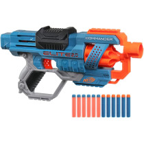 Nerf Elite 2.0 Commander Rd 6 Blaster, 12 Official Nerf Darts, 6 Dart Rotating Drum, Tactical Rails, Barrel And Stock Attachment Points