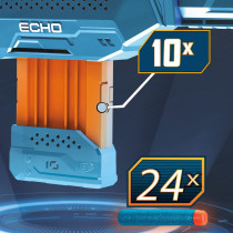 Nerf Elite 2.0 Echo Cs 10 Blaster   24 Official Nerf Darts, 10 Dart Clip, Removable Stock And Barrel Extension, 4 Tactical Rails, Multicolor, 6.67 X 68.58 X 31.75 Cm