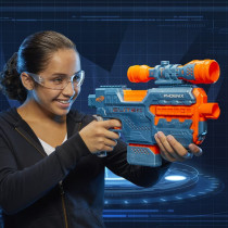 Nerf Elite 2.0 Phoenix Cs 6 Motorized Blaster, 12 Official Nerf Darts, 6 Dart Clip, Scope, Tactical Rails, Barrel And Stock Attachment Points