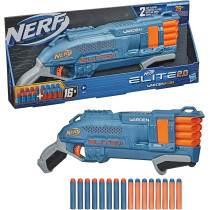 Nerf Elite 2.0 Warden Db 8 Blaster, 16 Official Nerf Darts, Blast 2 Darts At Once, Tactical Rail For Customizing Capability, Slam Fire, Multicolour, E9959, 6.67 X 50.8 X 21.59 Cm