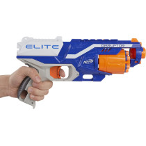 Nerf Elite Disruptor Blaster, 6 Dart Rotating Drum, 6 Nerf Elite 2.0 Darts, Slam Fire, Nerf Blaster For Kids Outdoor Games