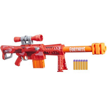 Nerf Fortnite Heavy Sr Blaster, Longest Nerf Fortnite Blaster Ever, Removable Scope, Bolt Action, 6 Official Nerf Mega Darts, 6 Dart Clip