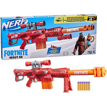 Nerf Fortnite Heavy Sr Blaster, Longest Nerf Fortnite Blaster Ever, Removable Scope, Bolt Action, 6 Official Nerf Mega Darts, 6 Dart Clip