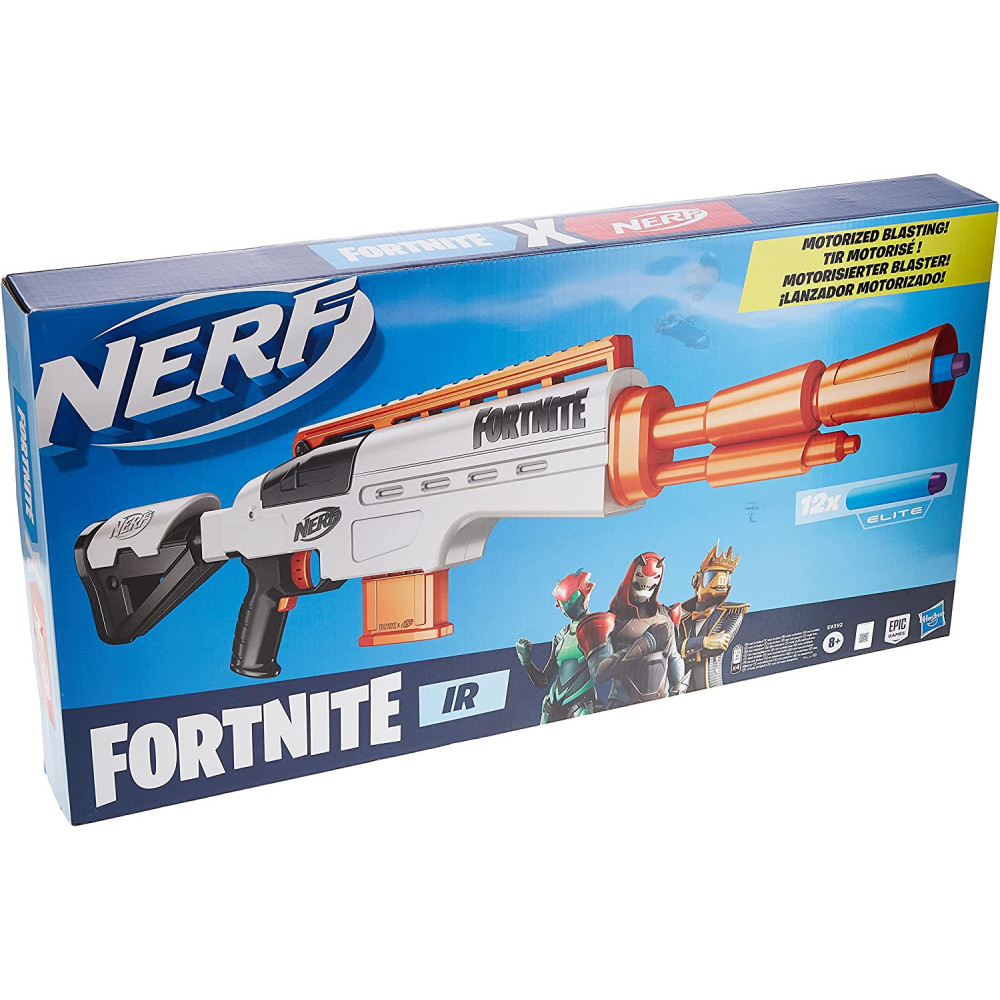 Nerf Fortnite Ir Motorized Blaster Dart Blasting Fortnite Blaster Replica 6 Dart Removable Clip, 12 Official Nerf Elite Darts