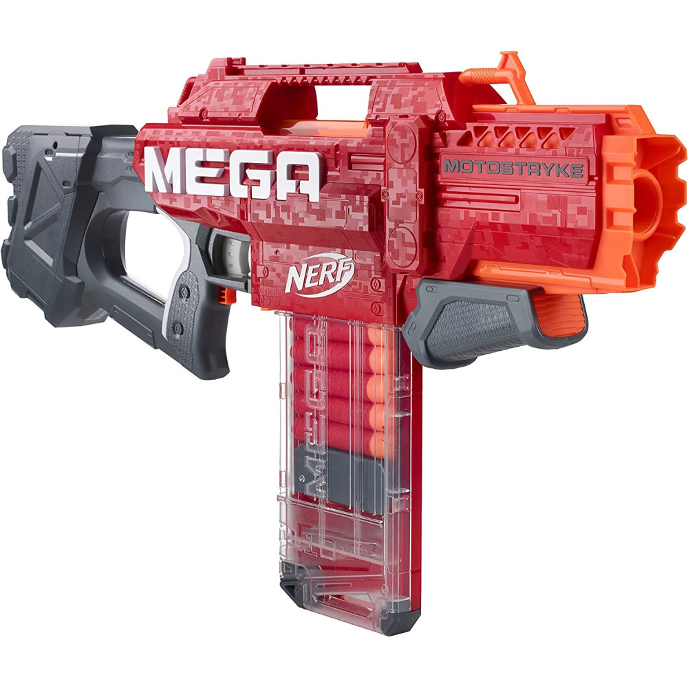 Nerf Mega Motostryke Motorized 10 Dart Blaster Includes 10 Official Nerf Mega Darts And 10 Dart Clip For Kids, Teens, Adults