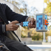 Nerf Minecraft Stormlander Dart Blasting Hammer, Fires 3 Darts, Includes 3 Official Elite Darts, Pull Back Priming Handle