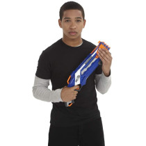Nerf Rough Cut 2X4 Elite Blaster    8 Dart Capacity, Fires 2 Darts At Once    Pump Action, Slam Fire    Includes 8 Official Nerf Elite Darts