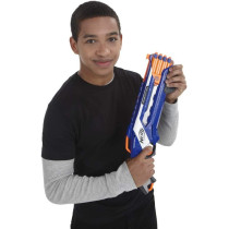 Nerf Rough Cut 2X4 Elite Blaster    8 Dart Capacity, Fires 2 Darts At Once    Pump Action, Slam Fire    Includes 8 Official Nerf Elite Darts