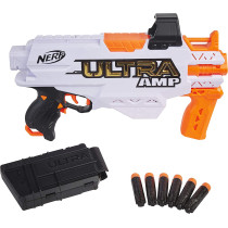 Nerf Ultra Amp Motorized Blaster, 6 Dart Clip, 6 Nerf Ultra Darts, Compatible Only With Nerf Ultra Darts