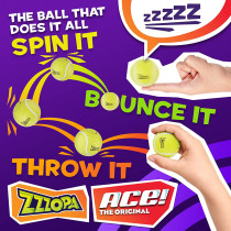 Original Zzzopa Fidget Balls: Ace Fidget Stress Ball From Fun Collection | Fidget Toys For Kids: Spin It, Bounce It, Throw It | 1/20 Collectibles | 6 Cm | Fidget Stress Ball Kids' Toys By P.M.I.