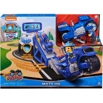 Paw Patrol Moto Pups Moto Hq Playset With Sounds And Exclusive Chase Figure And Motorcycle Vehicle, Multicolor