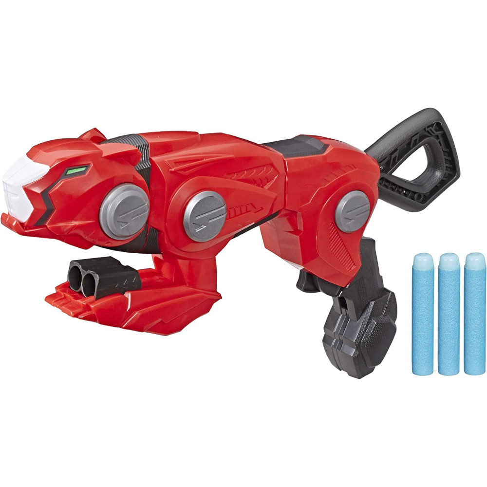 Power Rangers Beast Morphers Cheetah Beast Blaster From Power Rangers Tv Show - Power Rangers Red Ranger Roleplay Toy, Includes 3 Nerf Darts