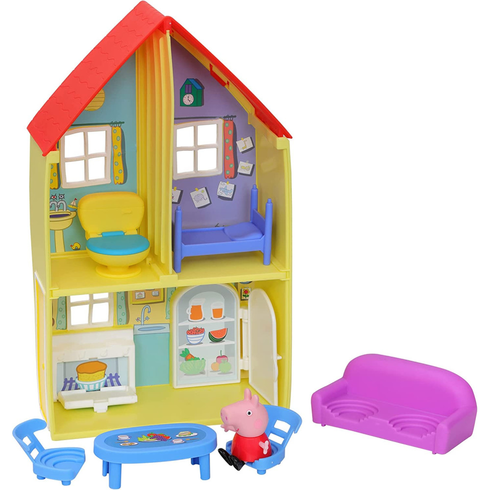 Peppa Pig Peppa'S Adventures Peppa'S Family House Playset Preschool Toy, Includes Peppa Pig Figure And 6 Accessories